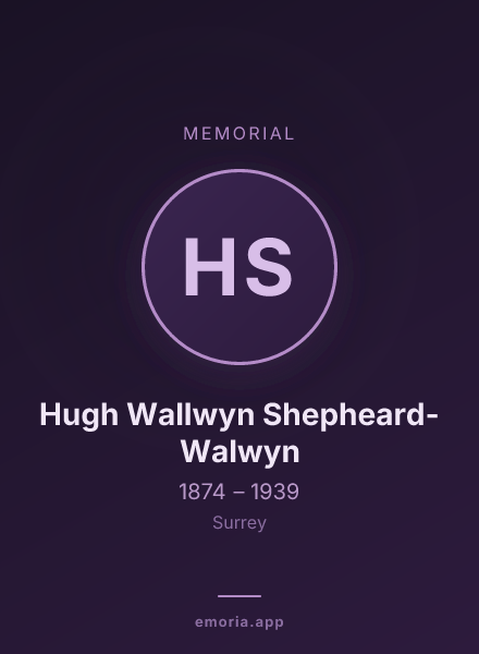 Memorial portrait of Hugh Wallwyn Shepheard-Walwyn