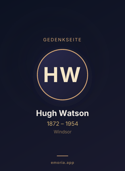 Gedenkportrait von Hugh Watson
