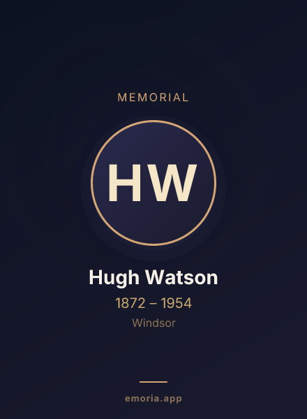 Memorial portrait of Hugh Watson
