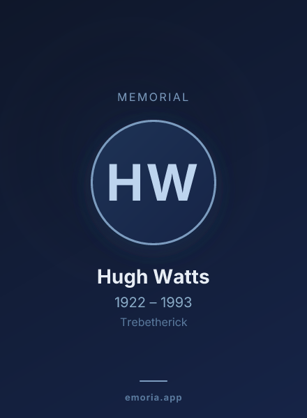 Memorial portrait of Hugh Watts