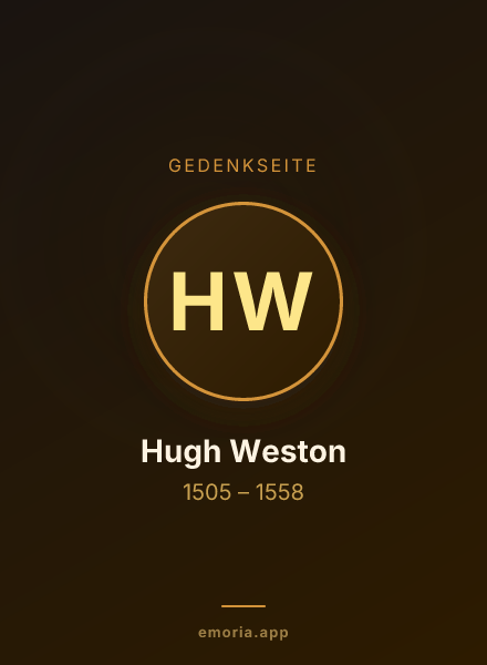 Gedenkportrait von Hugh Weston