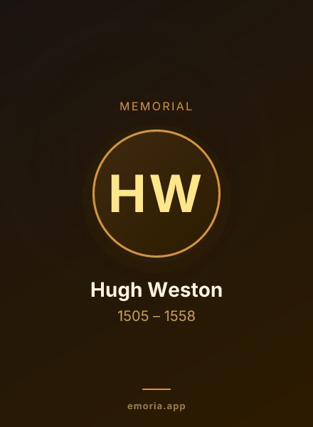 Memorial portrait of Hugh Weston
