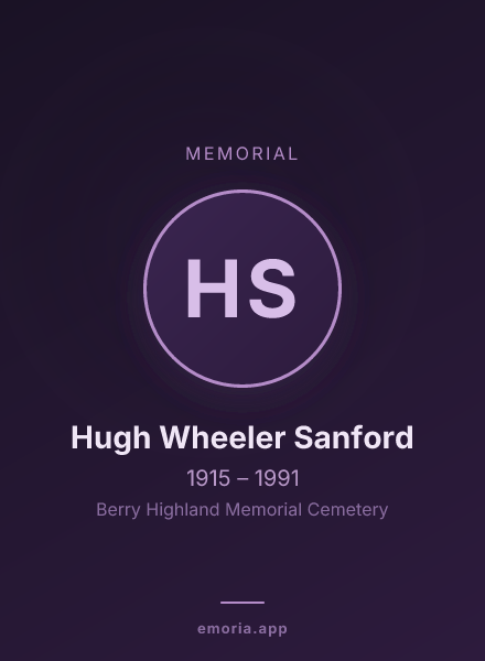 Memorial portrait of Hugh Wheeler Sanford