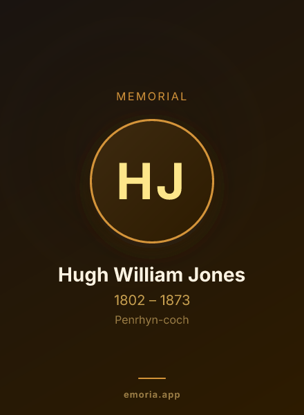 Memorial portrait of Hugh William Jones