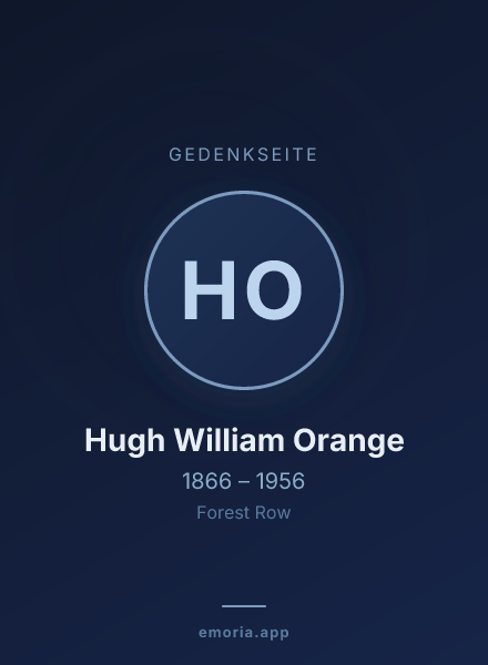 Gedenkportrait von Hugh William Orange