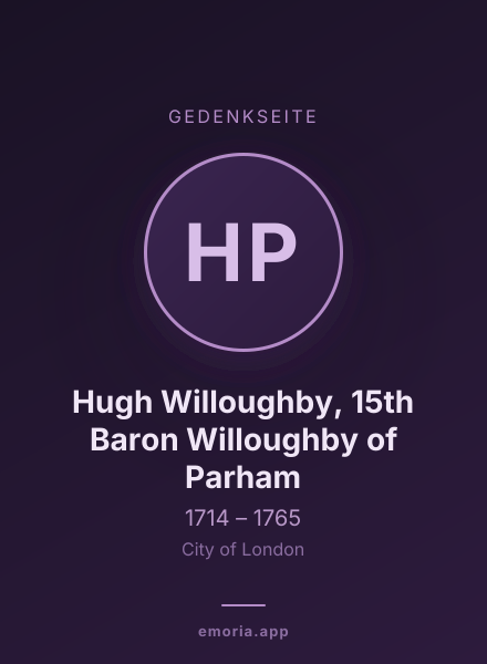 Gedenkportrait von Hugh Willoughby, 15th Baron Willoughby of Parham