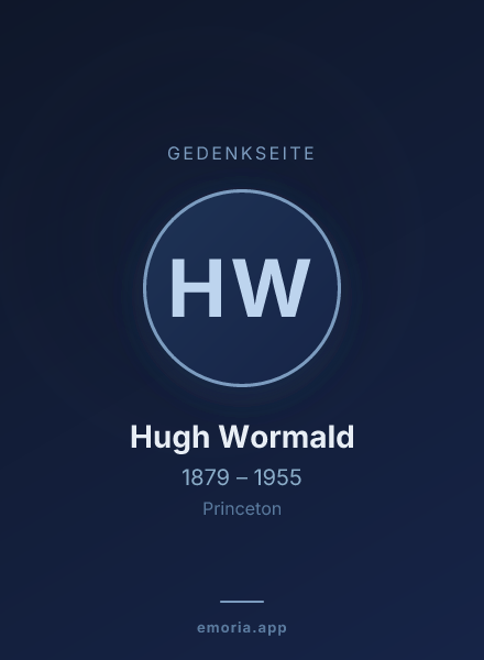 Gedenkportrait von Hugh Wormald