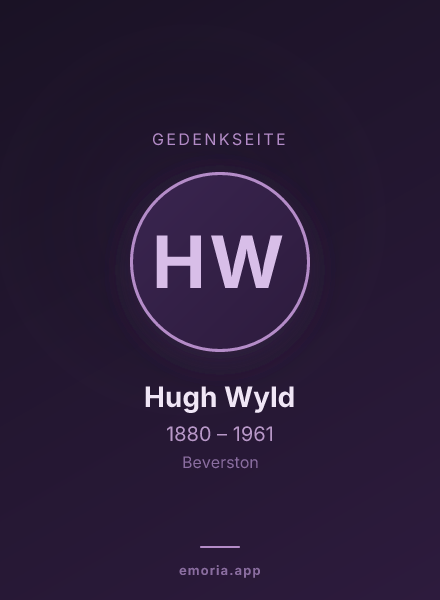 Gedenkportrait von Hugh Wyld