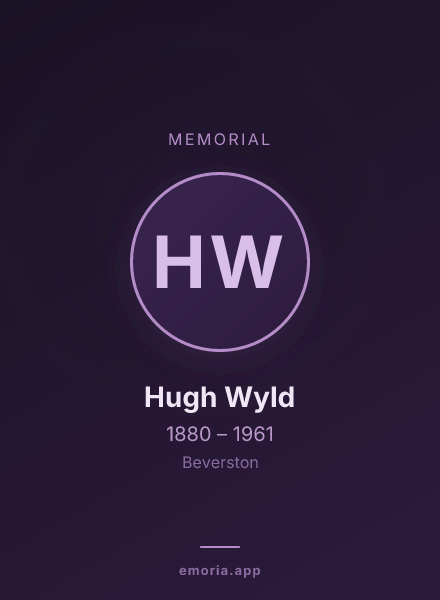 Memorial portrait of Hugh Wyld