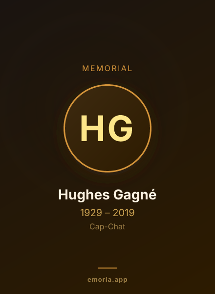 Memorial portrait of Hughes Gagné