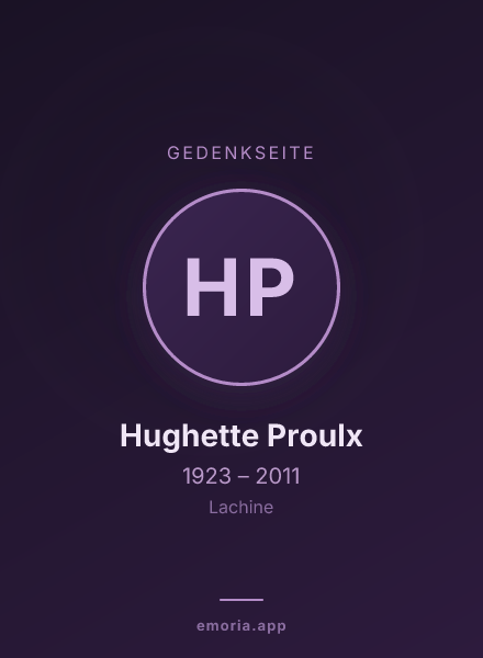 Gedenkportrait von Hughette Proulx