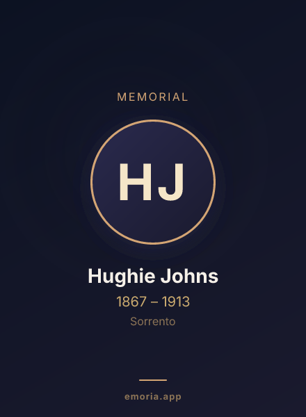 Memorial portrait of Hughie Johns