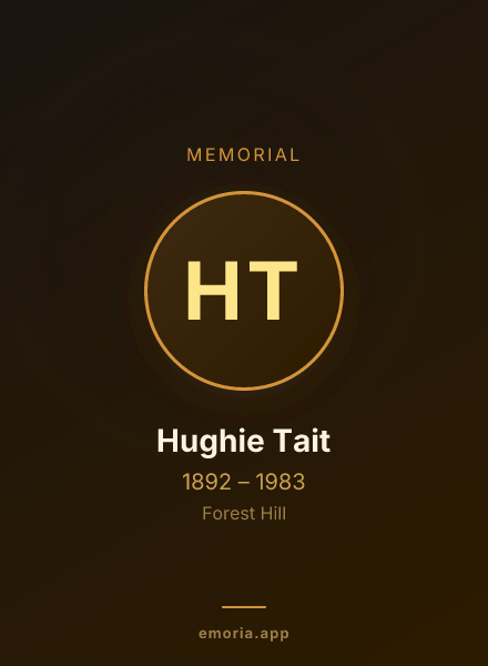 Memorial portrait of Hughie Tait