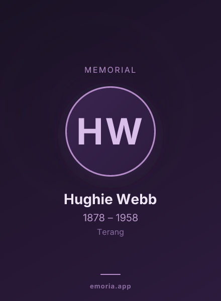 Memorial portrait of Hughie Webb