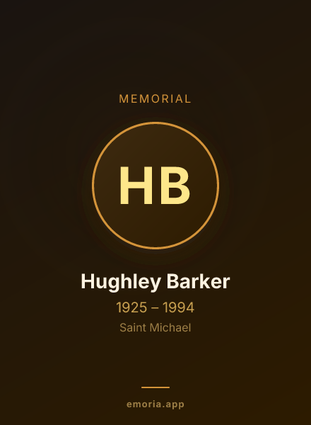 Memorial portrait of Hughley Barker
