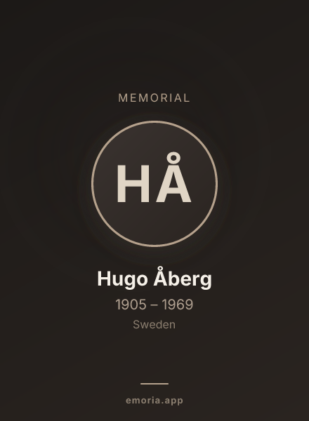 Memorial portrait of Hugo Åberg