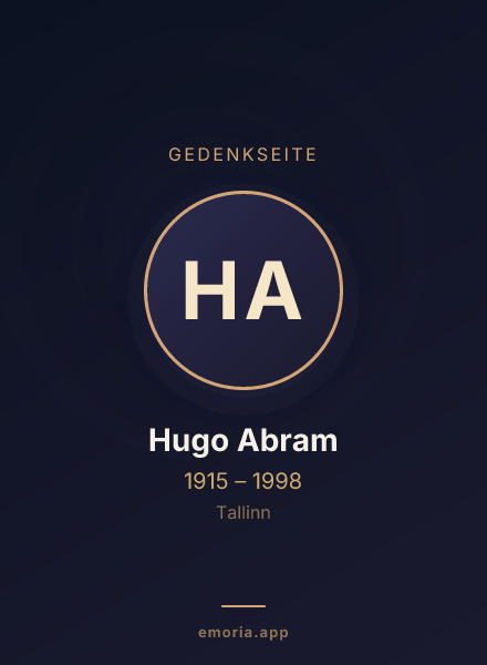Gedenkportrait von Hugo Abram
