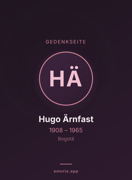 Gedenkportrait von Hugo Ärnfast