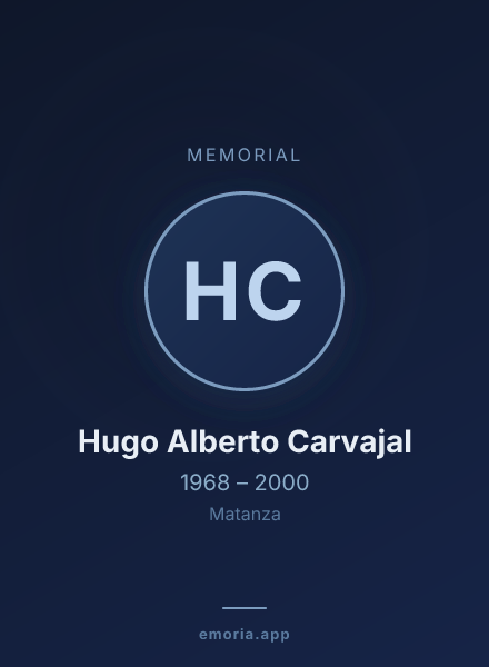 Memorial portrait of Hugo Alberto Carvajal