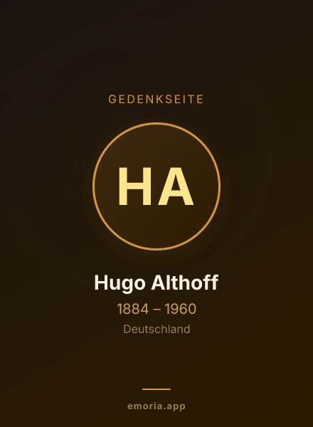 Gedenkportrait von Hugo Althoff