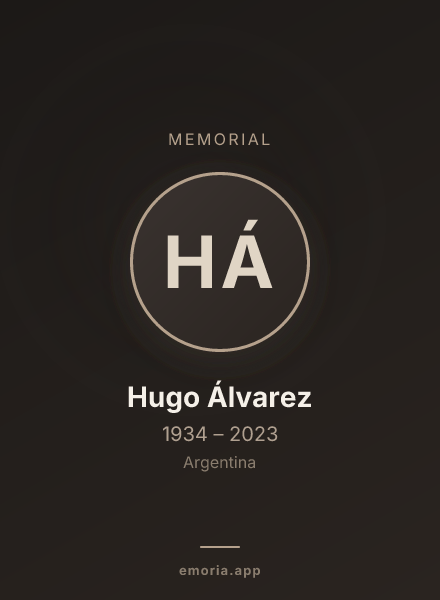 Memorial portrait of Hugo Álvarez