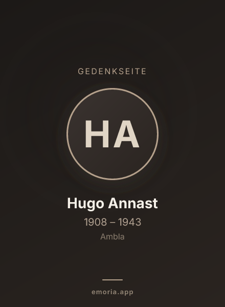 Gedenkportrait von Hugo Annast