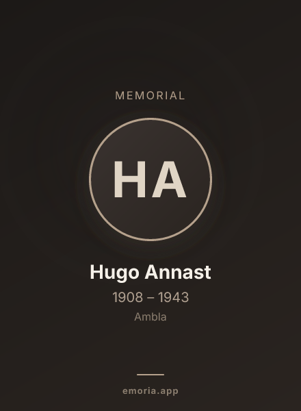 Memorial portrait of Hugo Annast