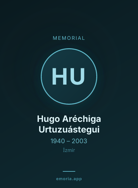Memorial portrait of Hugo Aréchiga Urtuzuástegui