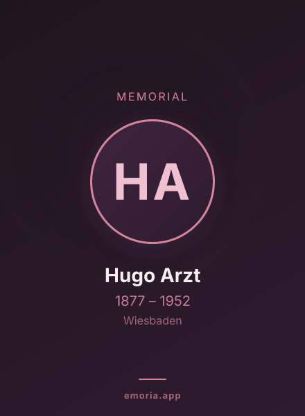 Memorial portrait of Hugo Arzt