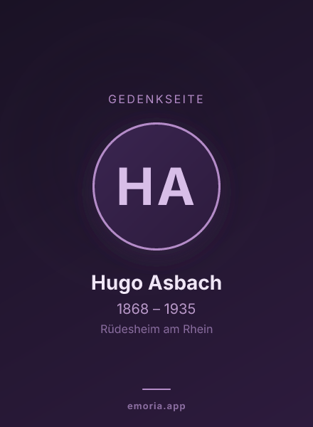 Gedenkportrait von Hugo Asbach