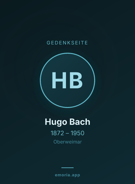 Gedenkportrait von Hugo Bach