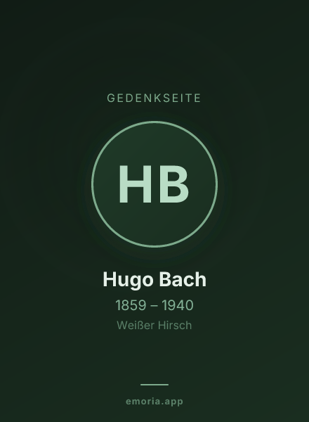 Gedenkportrait von Hugo Bach