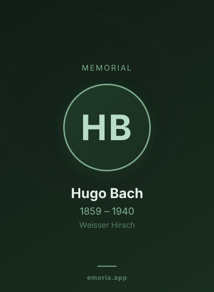 Memorial portrait of Hugo Bach