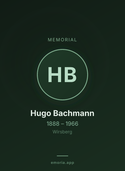 Memorial portrait of Hugo Bachmann