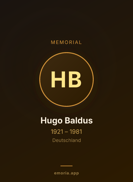 Memorial portrait of Hugo Baldus