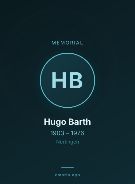 Memorial portrait of Hugo Barth