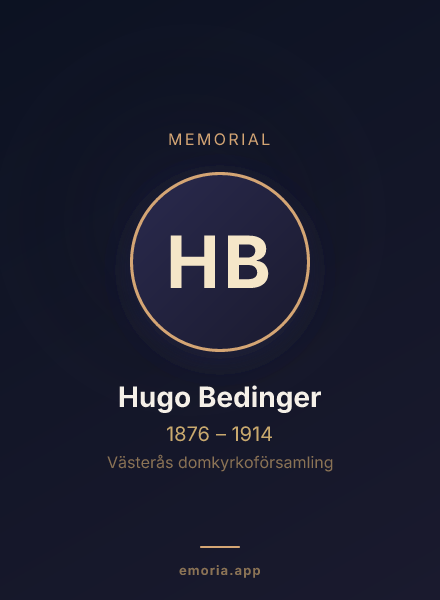 Memorial portrait of Hugo Bedinger