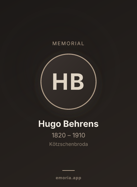 Memorial portrait of Hugo Behrens