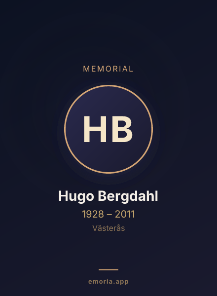 Memorial portrait of Hugo Bergdahl