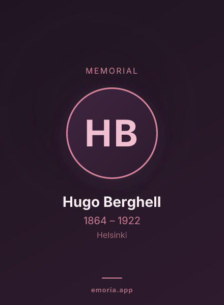 Memorial portrait of Hugo Berghell