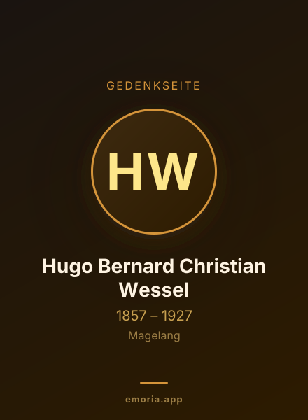 Gedenkportrait von Hugo Bernard Christian Wessel