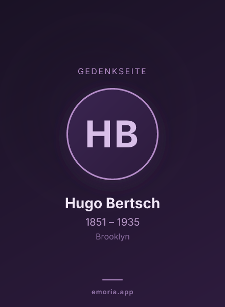 Gedenkportrait von Hugo Bertsch