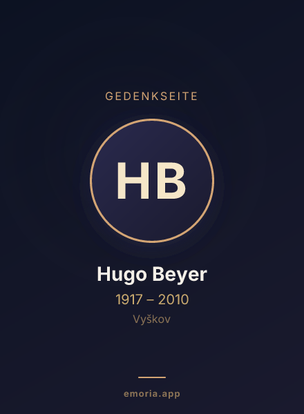 Gedenkportrait von Hugo Beyer