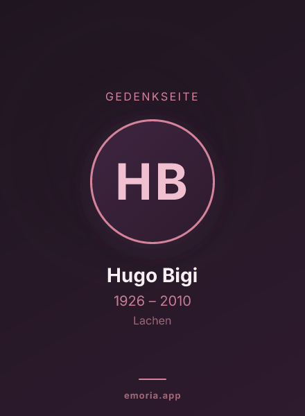 Gedenkportrait von Hugo Bigi