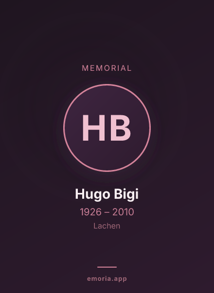 Memorial portrait of Hugo Bigi