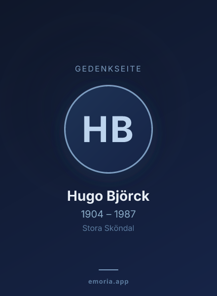 Gedenkportrait von Hugo Björck