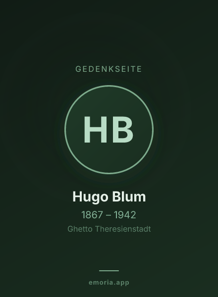 Gedenkportrait von Hugo Blum