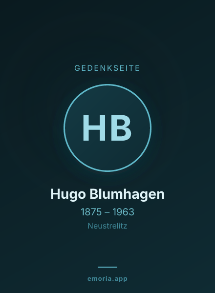 Gedenkportrait von Hugo Blumhagen