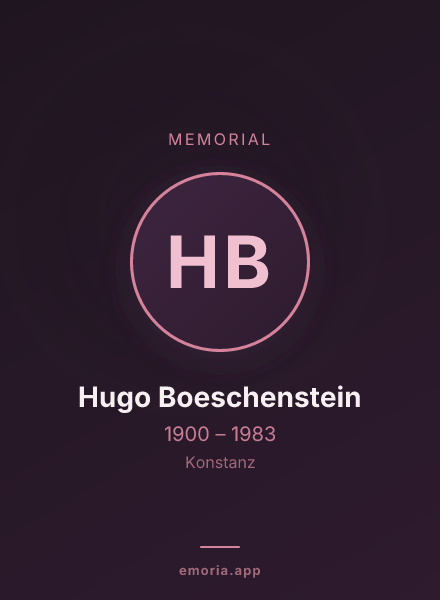 Memorial portrait of Hugo Boeschenstein