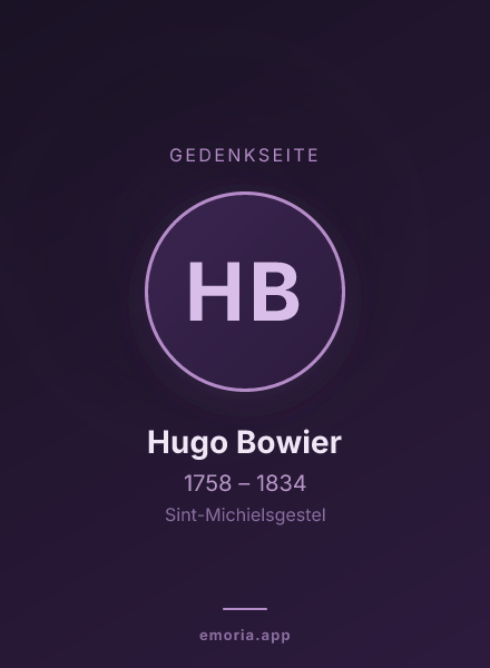 Gedenkportrait von Hugo Bowier
